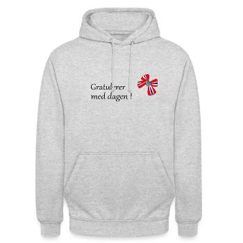 May 17 Loop Congratulations on the day - Unisex Hoodie - light heather grey - Front - Alina (178cm) & Michal (187cm)