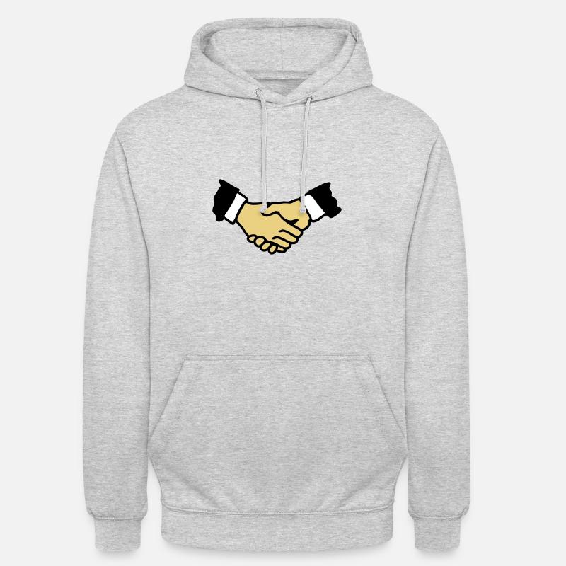 Serrer les mains 3 - Sweat-shirt à capuche unisexe - gris clair chiné