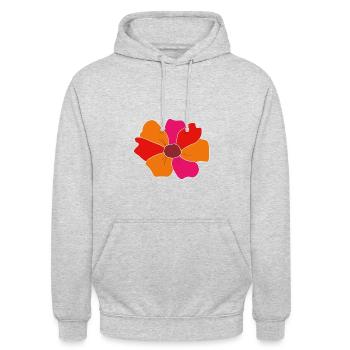 Flower - Unisex Hoodie - Hellgrau meliert - Vorne - Alina (178cm) & Michal (187cm)