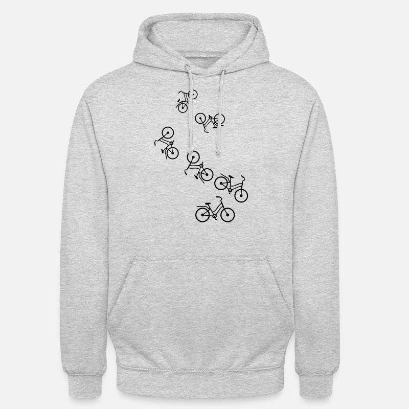 Icône de vélo - Sweat-shirt à capuche unisexe - gris clair chiné