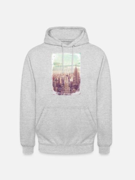 SmileyWorld New York City Skyline - Hættetrøje unisex - lysegrå meleret