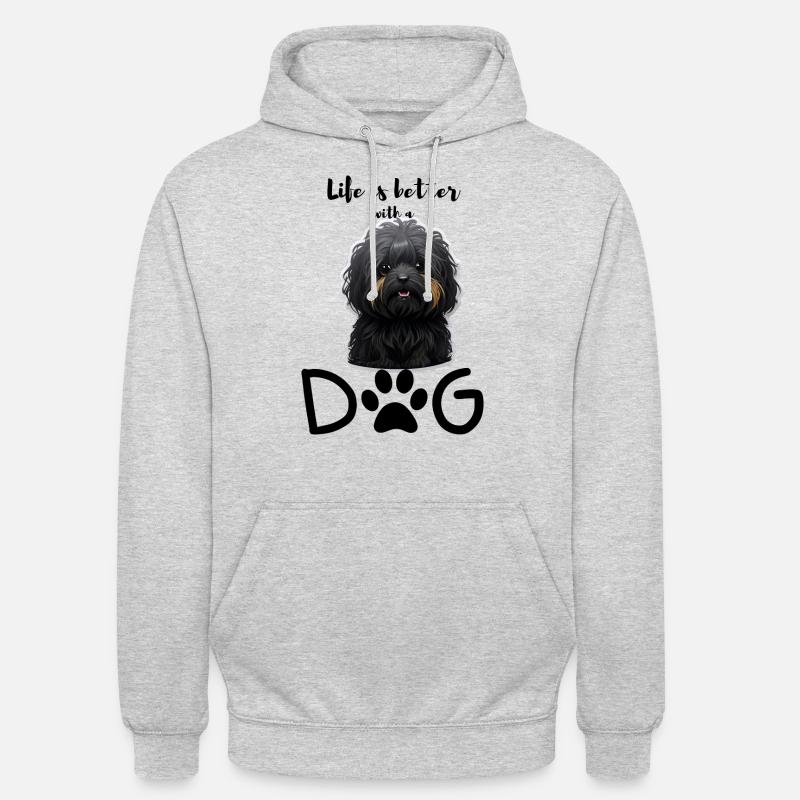 Lebensfreude mit einem Havapoo - Unisex Hoodie - Hellgrau meliert