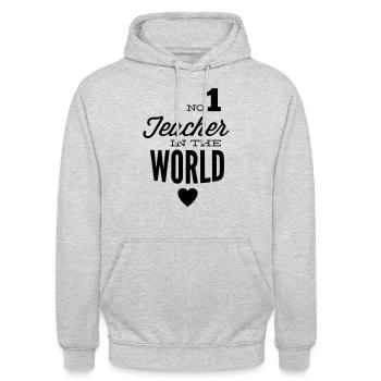Meilleurs professeurs dans le monde - Sweat-shirt à capuche unisexe - gris clair chiné - Devant - Alina (178cm) & Michal (187cm)