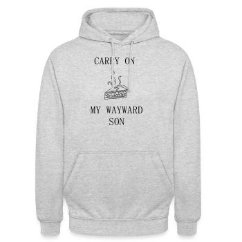 Supernatural / Carry on my wayward son /Winchester - Unisex Hoodie - Hellgrau meliert - Vorne - Alina (178cm) & Michal (187cm)