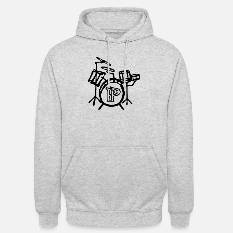 Schlagzeug - Unisex Hoodie - Hellgrau meliert