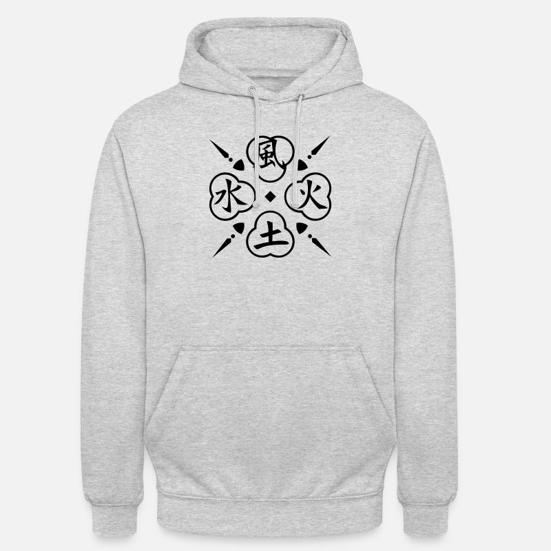 Vier Elemente / 4 elements (1c) - Unisex Hoodie - light heather grey