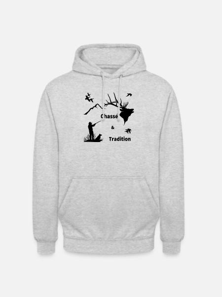 chasse - Sweat-shirt à capuche unisexe - gris clair chiné