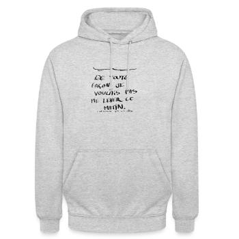 De toute façon - Sweat-shirt à capuche unisexe - gris clair chiné - Devant - Alina (178cm) & Michal (187cm)