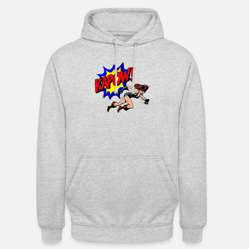 Kapow - Sweat-shirt à capuche unisexe - gris clair chiné