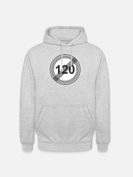 Road Sign 120 restriction - Unisex Hoodie - light heather grey