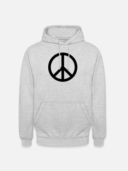 Peace-Zeichen / Peace - Unisex Hoodie - Hellgrau meliert