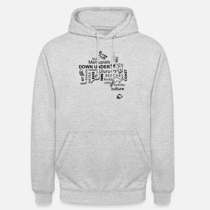 australia word cloud - Unisex Hoodie - Hellgrau meliert