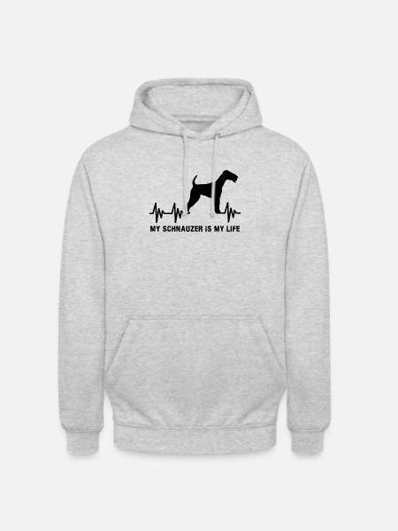 Schnauzer - Unisex Hoodie - Hellgrau meliert