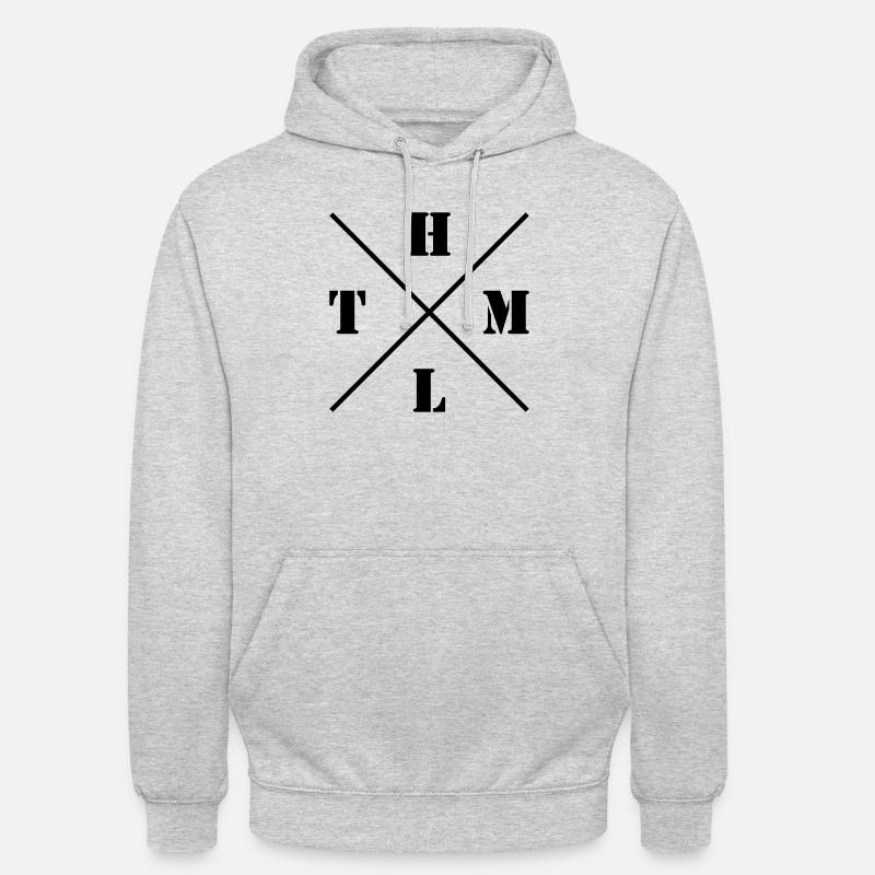 HTML Logo - Sweat-shirt à capuche unisexe - gris clair chiné