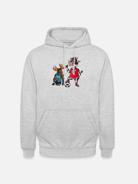 Schweiz Schweden - Unisex Hoodie - Hellgrau meliert