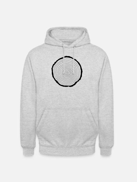 Jahresringe Baum 2-farbig - Unisex Hoodie - Hellgrau meliert