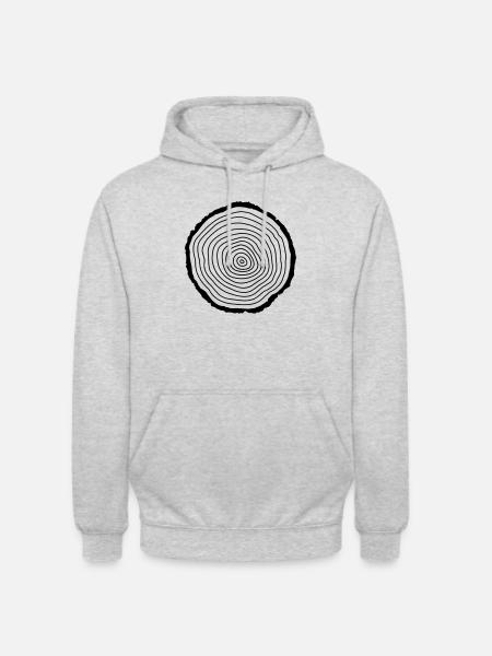 Jahresringe Baum - Unisex Hoodie - Hellgrau meliert