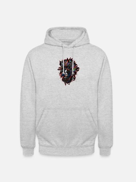 indien skull - Sweat-shirt à capuche unisexe - gris clair chiné