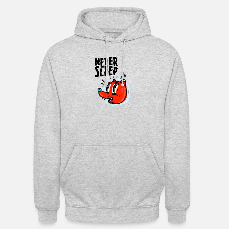 Never Sleep - Unisex Hoodie - Hellgrau meliert