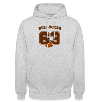 Bulldozer 63 - Unisex Hoodie - light heather grey - Front - Alina (178cm) & Michal (187cm)