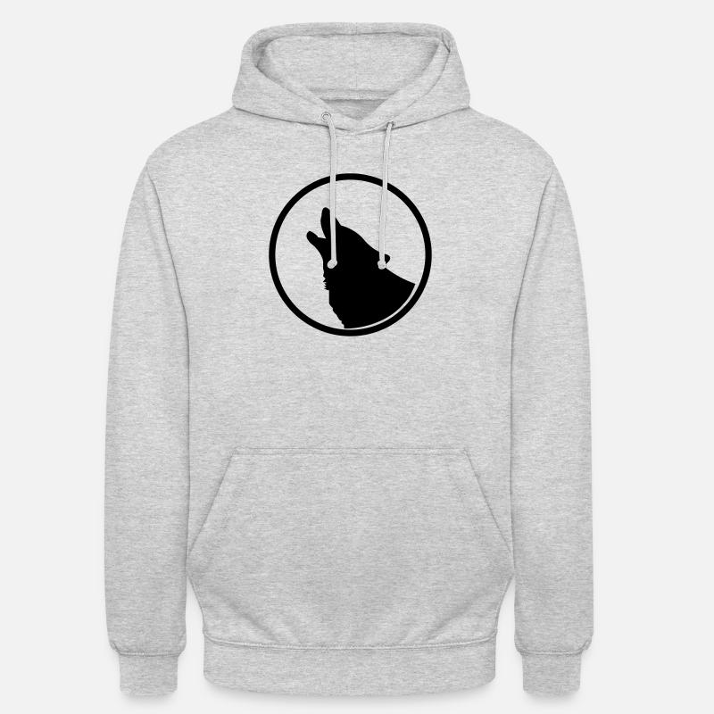 wolfcy2 - Sweat-shirt à capuche unisexe - gris clair chiné