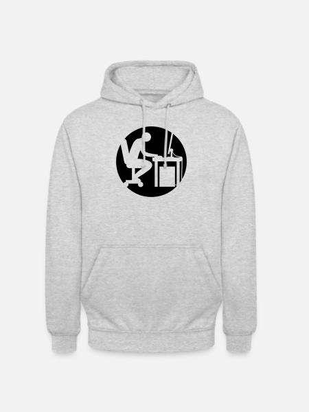 Computer desk nerd logo - Unisex Hoodie - light heather grey