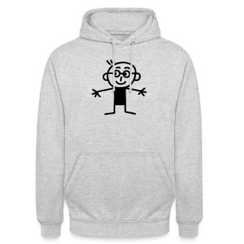 Männchen mit Brille - Unisex Hoodie - Hellgrau meliert - Vorne - Alina (178cm) & Michal (187cm)