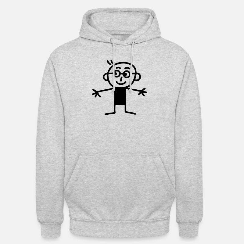 Männchen mit Brille - Unisex Hoodie - Hellgrau meliert