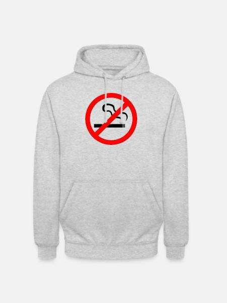 Rauchen verboten - Unisex Hoodie - Hellgrau meliert