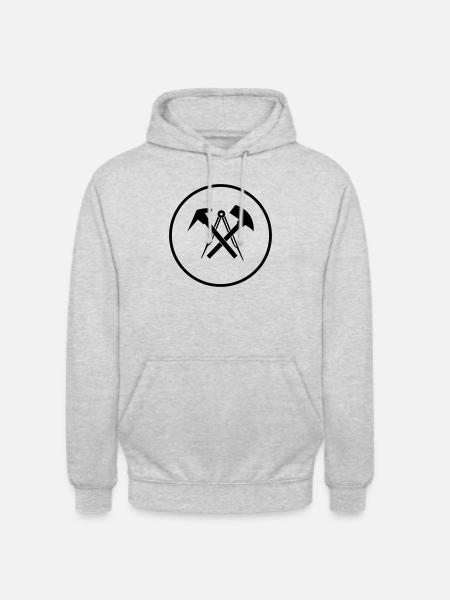 dachdecker_symbol_02 - Sweat-shirt à capuche unisexe - gris clair chiné