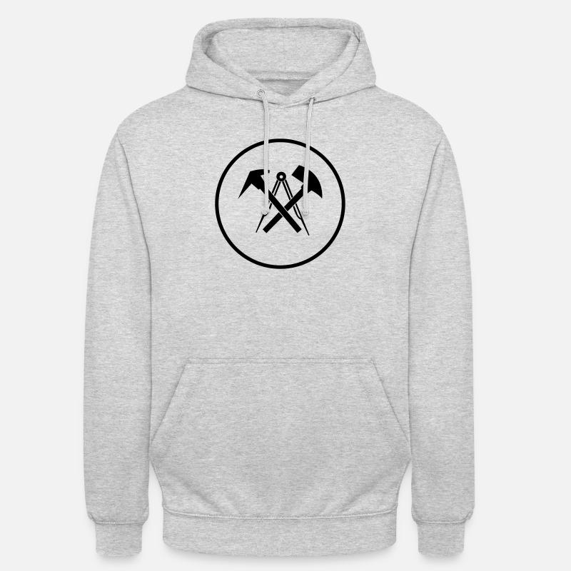 dachdecker_symbol_02 - Sweat-shirt à capuche unisexe - gris clair chiné