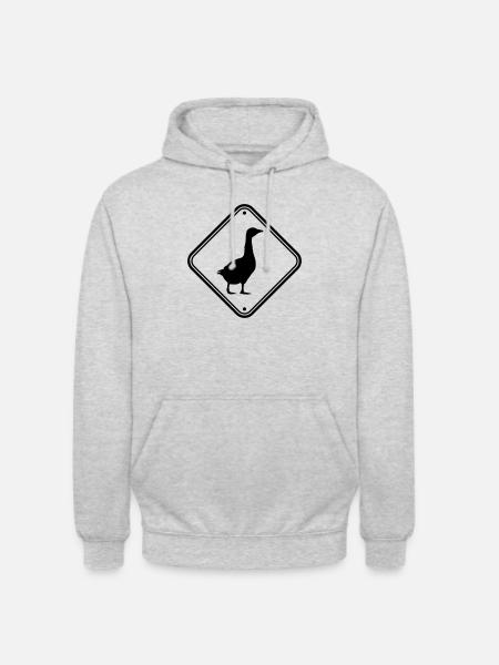 Goose sign caution - Unisex Hoodie - light heather grey