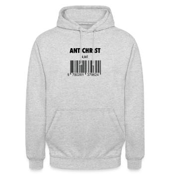 teufel Antichrist 666 barcode satansbraten hölle - Unisex Hoodie - Hellgrau meliert - Vorne - Alina (178cm) & Michal (187cm)