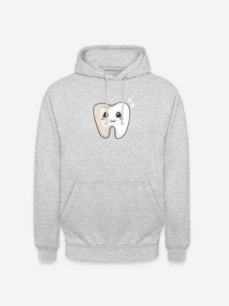 dent blanche - Sweat-shirt à capuche unisexe - gris clair chiné