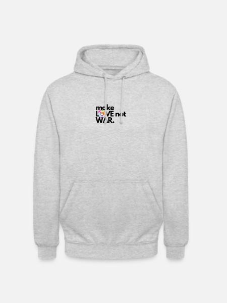 Make LOVE not WAR - Unisex Hoodie - light heather grey