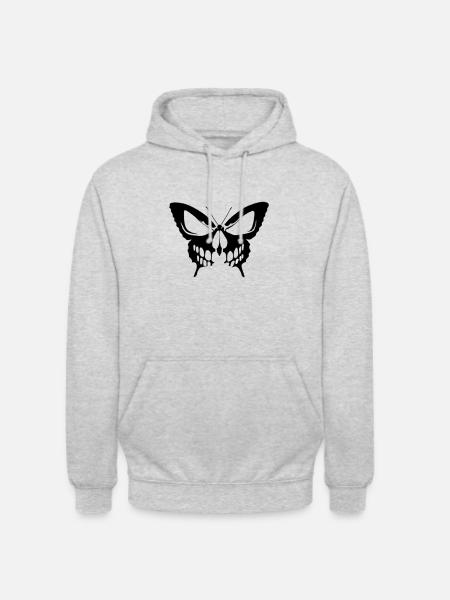 Butterfly-skull - Unisex Hoodie - light heather grey