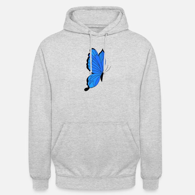 papillon - Sweat-shirt à capuche unisexe - gris clair chiné