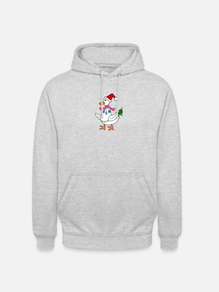 Weihnachtsgans - Unisex Hoodie - Hellgrau meliert