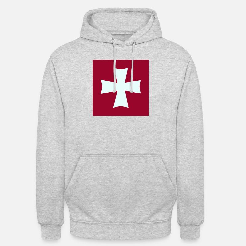 Drapeau Sant Joan Ciutadella de Menorca - Sweat-shirt à capuche unisexe - gris clair chiné