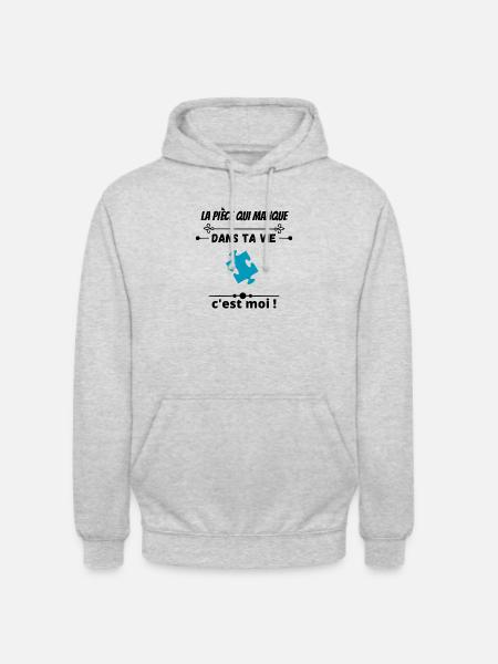 humour - humour confinement - Sweat-shirt à capuche unisexe - gris clair chiné