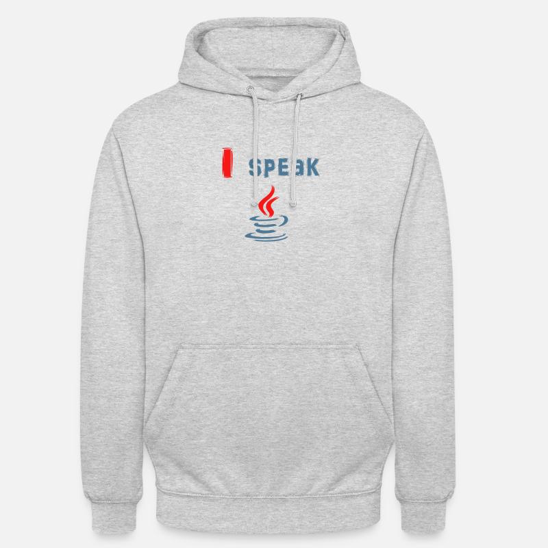 I Speak Java - Ich Spreche Java - Unisex Hoodie - Hellgrau meliert