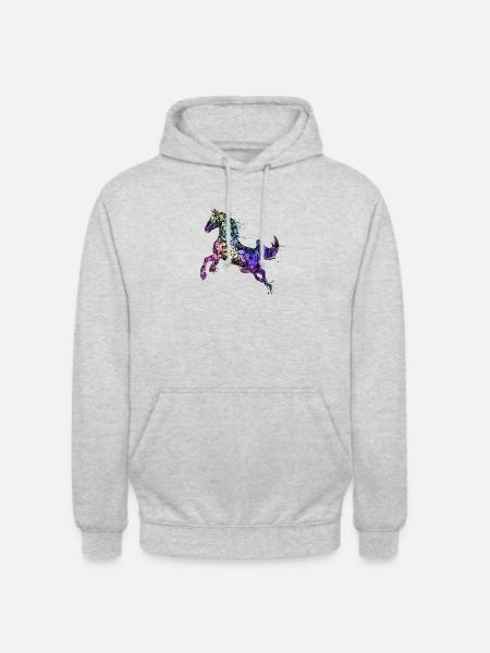 Cheval cheval - Sweat-shirt à capuche unisexe - gris clair chiné