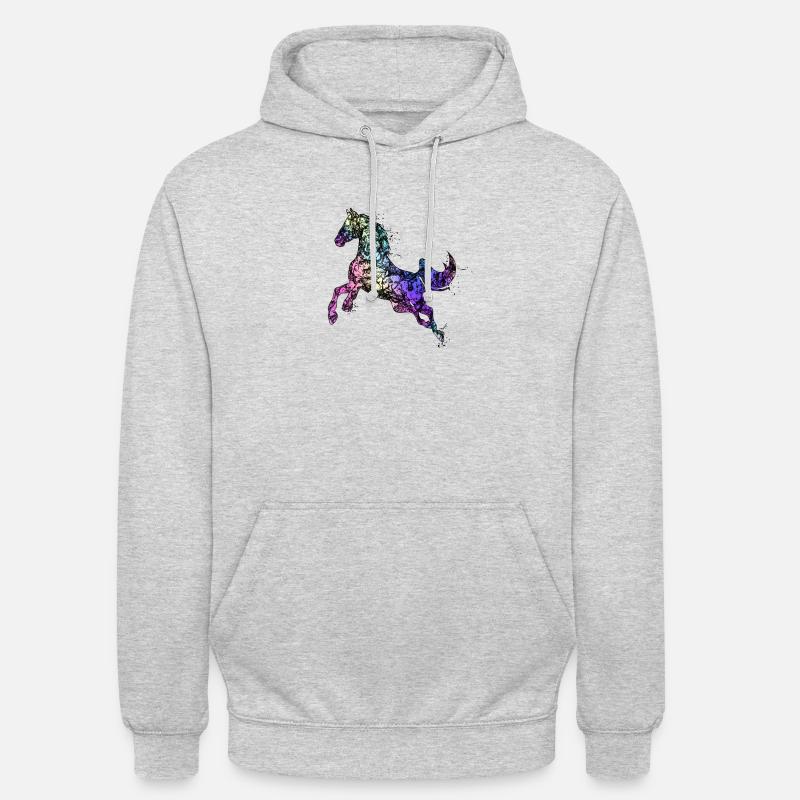 Cheval cheval - Sweat-shirt à capuche unisexe - gris clair chiné