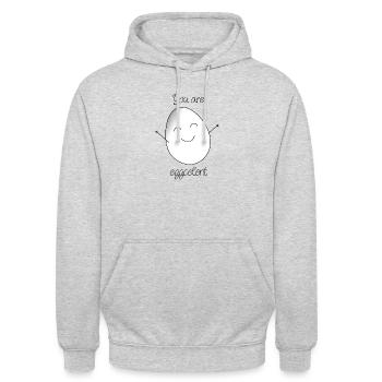 You are eggcelent! - Unisex Hoodie - Hellgrau meliert - Vorne - Alina (178cm) & Michal (187cm)