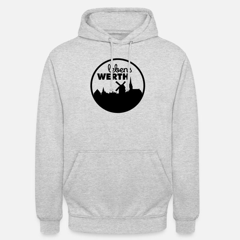 Werth Skyline / Isselburg Werth - Unisex Hoodie - Hellgrau meliert
