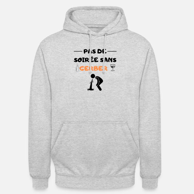 Pas de soirée sans gerber - Sweat-shirt à capuche unisexe - gris clair chiné