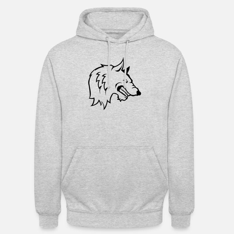 wolf - Sweat-shirt à capuche unisexe - gris clair chiné