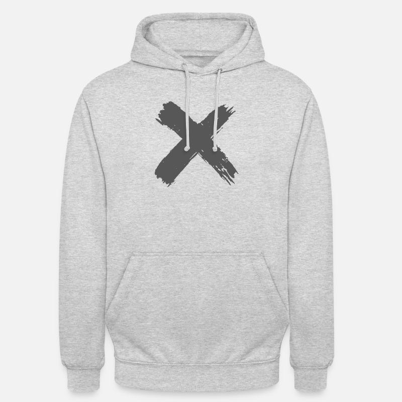 croix - Sweat-shirt à capuche unisexe - gris clair chiné