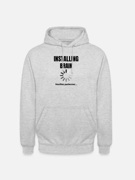 Installing brain - Unisex Hoodie - light heather grey