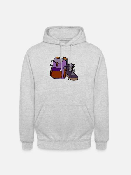 hiker /Trail / Trek - Unisex Hoodie - light heather grey